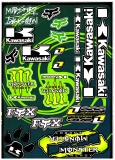 Nálepka Monster Kawassaki Fox zelená A4 