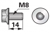 Prírubová skrutka M8x14
