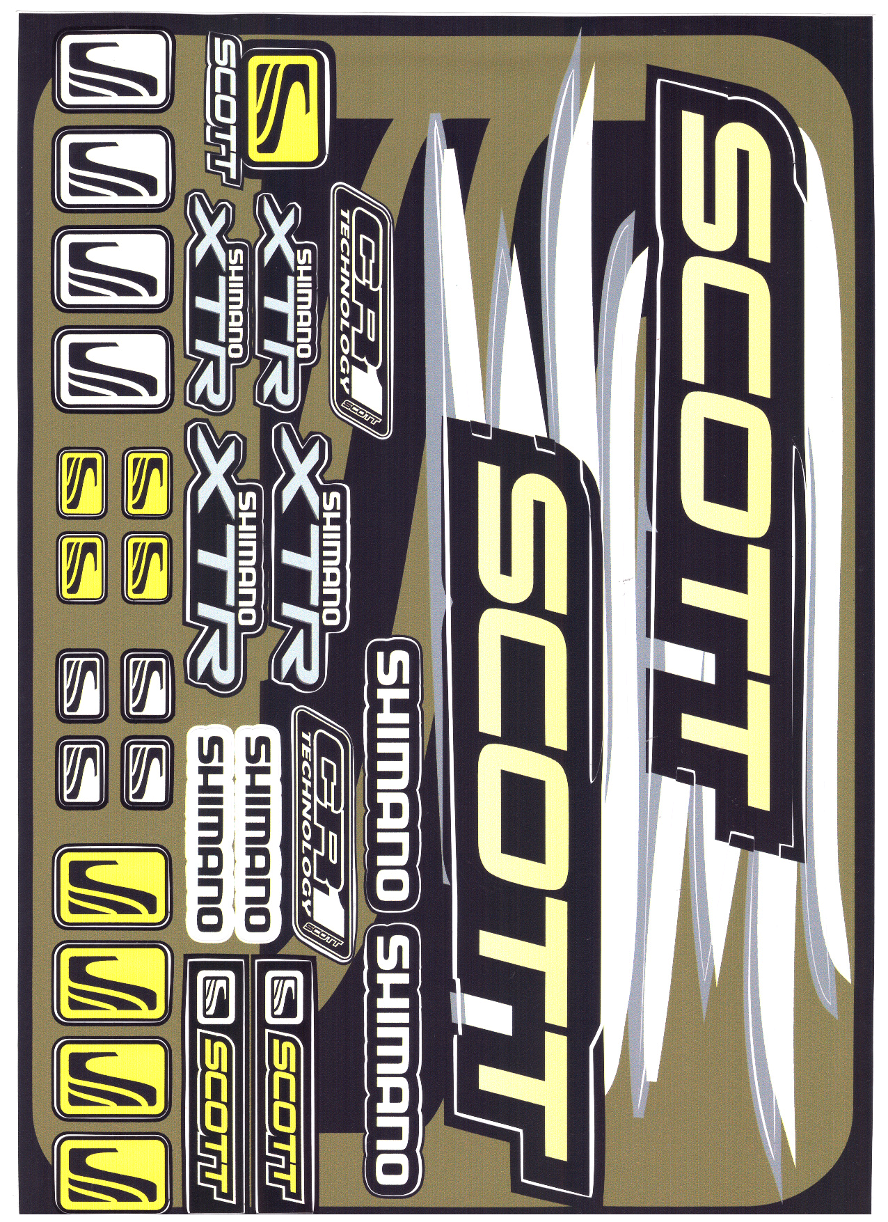 Nálepka Scott khaki  A4