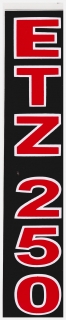 Samolepka na tlmič, červeno-čierna ETZ 250